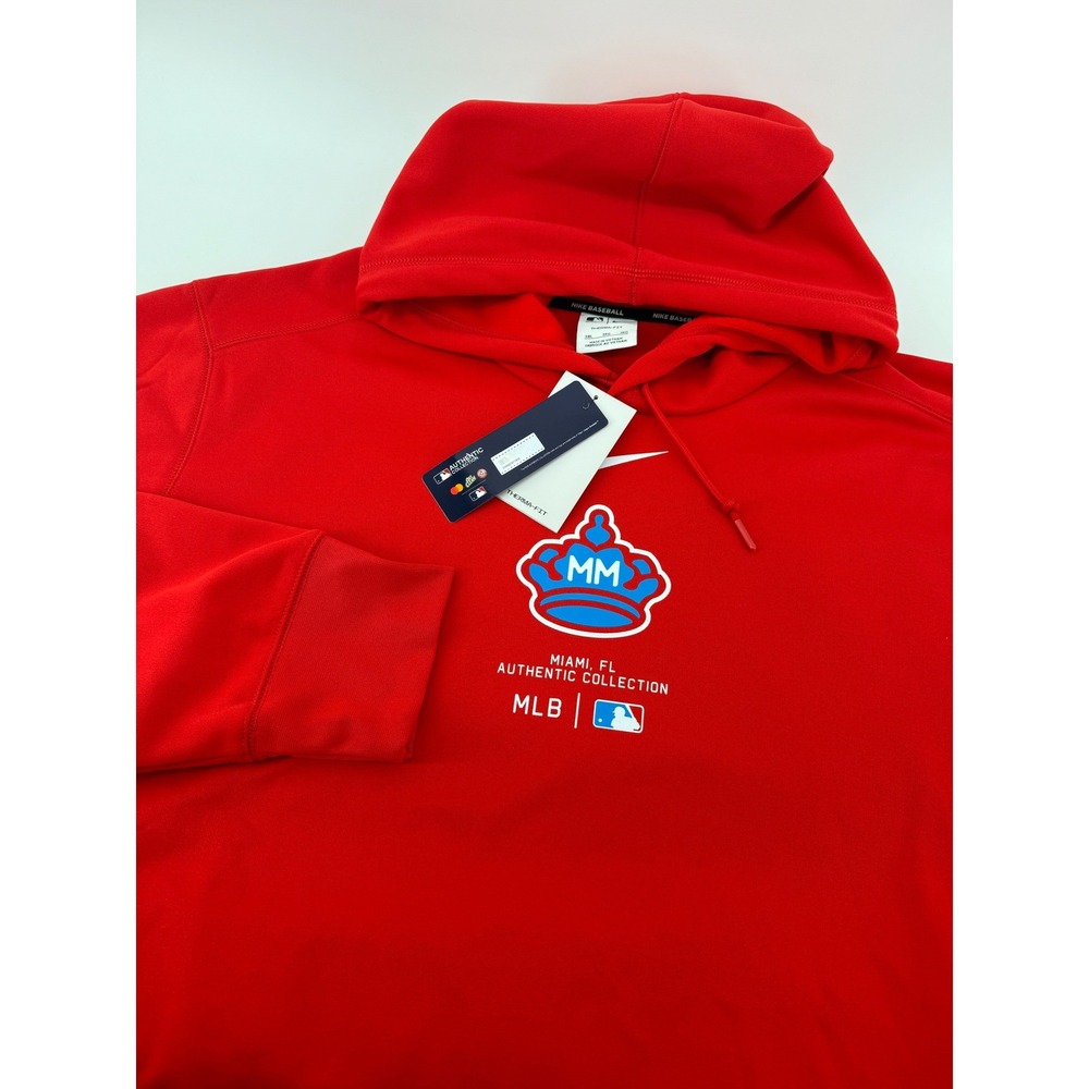 Nike Miami MLB Authentic Collection City Connect Therma-FIT Hoodie Red 3XL NEW